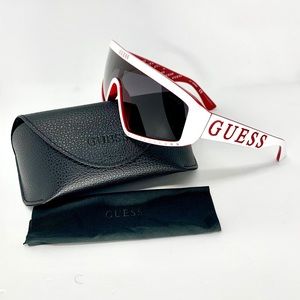 GUESS VISOR SUNGLASSES BRAND NEW WHITE/RED